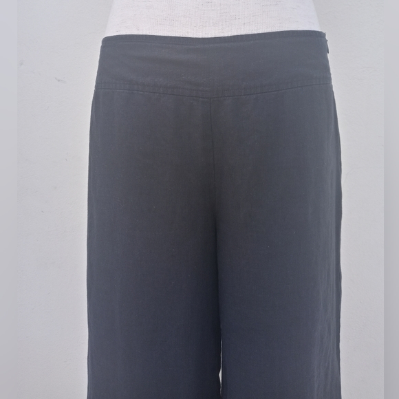 Eileen Fisher Organic Linen Wide leg Side Zip - Picture 2 of 8